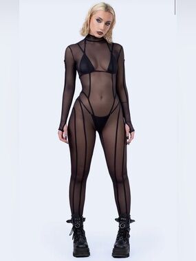 Badinka After Dark Black Mesh Bodysuit